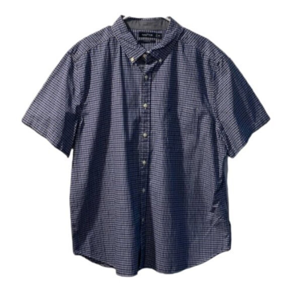 Nautica Blue Casual Button Down Shirt Classic Fit Size XXL EUC #0344